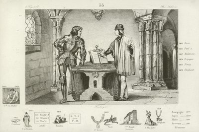 Luis XI de Francia retenido prisionero por Carlos el Temerario de Borgoña en Péronne, 1468 de French School