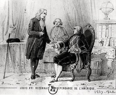 Luis XVI (1754-1793) Reconociendo la Independencia Americana en 1783 de French School