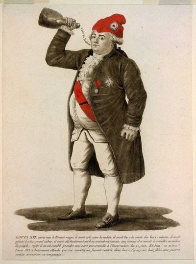 Luis XVI con el gorro rojo, gritando 