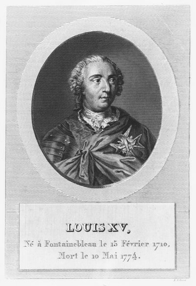 Luis XV, Rey de Francia y Navarra (grabado) de French School