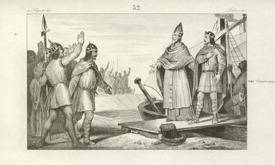 Luis de Ultramar regresa a Francia para reclamar el trono, 936 de French School