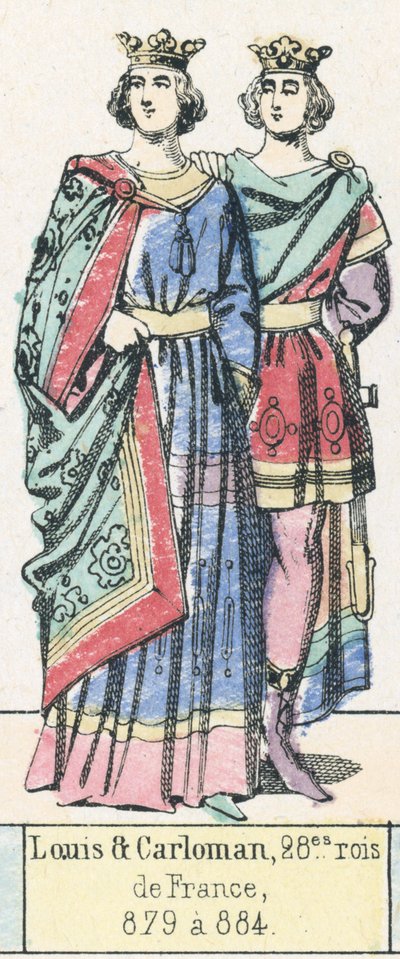 Luis y Carlomán, 28º reyes de Francia, 879 a 884 de French School