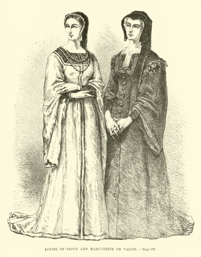 Luisa de Saboya y Margarita de Valois de French School