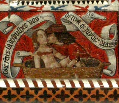 Amantes, panel del techo del abad de French School