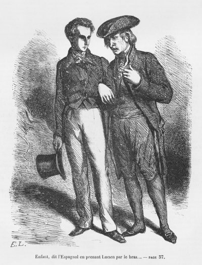 Lucien de Rubempré y Carlos Herrera, ilustración de 