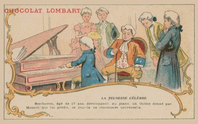 Ludwig van Beethoven tocando el piano a los 17 años de French School