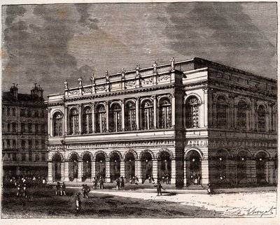 Lyon: El Gran Teatro - grabado en “La France illustrée: géographie, histoire, administration statistique” por V.A. Malt-Brown. 1884 de French School