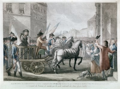 MARIE-ANTOINETTE conducida a la guillotina, 16 de octubre de French School