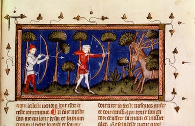 MMS Fr 12399 f.38 Escena de Caza, del Libro del Rey Modus y la Reina Ración de French School