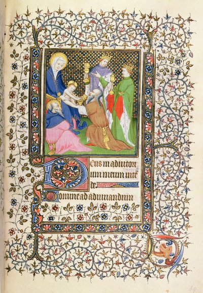 MS.McClean.80.f69r Adoración de los Reyes Magos, Horae francesa de French School