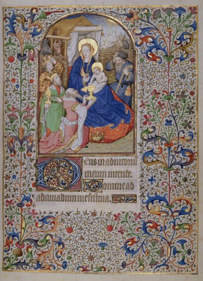 MS.McClean.81.f68r Adoración de los Reyes Magos, Horae francesa de French School