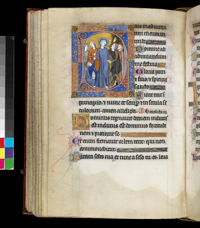 La burla de Cristo con Jesús, rodeado de torturadores, incluyendo dos hombres con gorros judíos, del Salterio y Horas de Isabel de Francia, París, c.1265-70 de French School