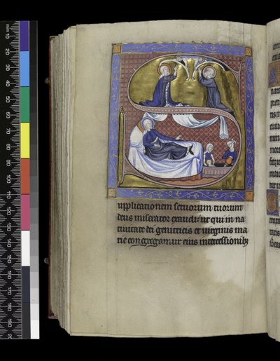 MS 300 f.271v, Colectas, sermones y lecciones para la Natividad de la Virgen, del Salterio y Horas de Isabel de Francia, París, c.1265-70 de French School