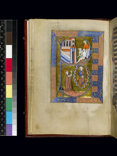 MS 300 f.XIII, folio del Salterio y Horas de Isabel de Francia, París, c.1265-70 de French School
