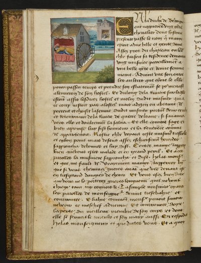 MS Hunter 252 008v Página de Cent Nouvelles Nouvelles, c.1461-62 de French School