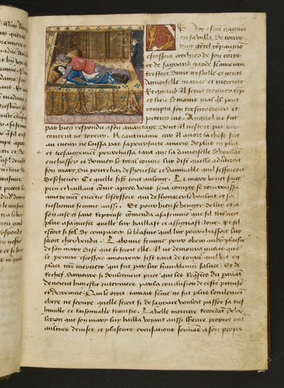 MS Hunter 252 012r Página de Cent Nouvelles Nouvelles, c.1461-62 de French School