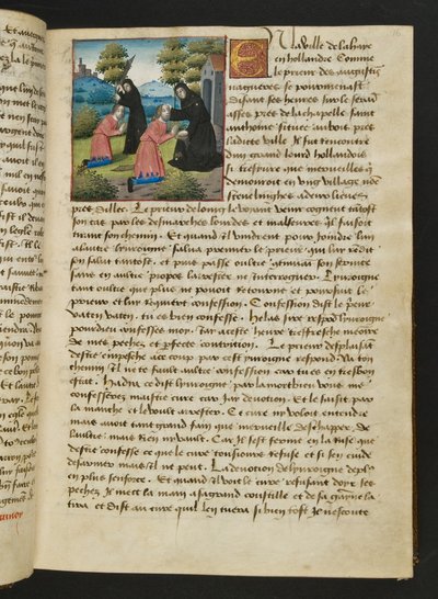MS Hunter 252 016r Página de Cent Nouvelles Nouvelles, c.1461-62 de French School