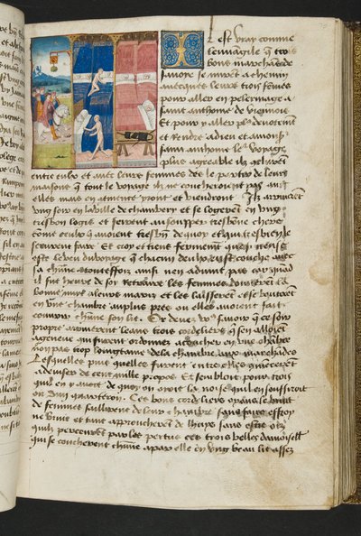 MS Hunter 252 070r Página de Cent Nouvelles Nouvelles, c.1461-62 de French School