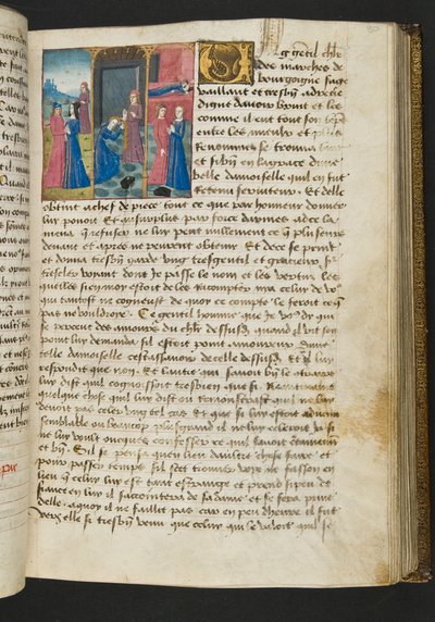 MS Hunter 252 080r Página de Cent Nouvelles Nouvelles, c.1461-62 de French School