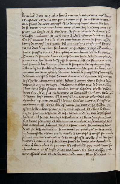 MS Hunter 252 088v Página de Cent Nouvelles Nouvelles, c.1461-62 de French School