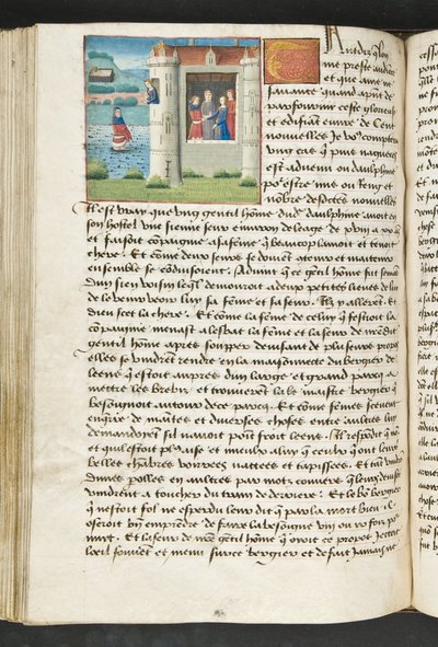 Página de Cent Nouvelles Nouvelles, c.1461-62 de French School