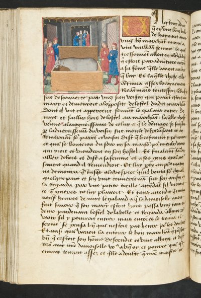 Página de Cent Nouvelles Nouvelles, c.1461-62 de French School