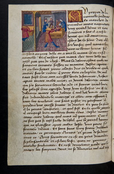 Página de Cent Nouvelles Nouvelles, c.1461-62 de French School