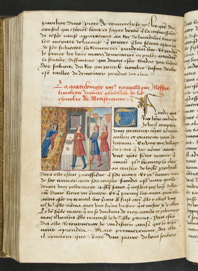 Página de Cent Nouvelles Nouvelles, c.1461-62 de French School