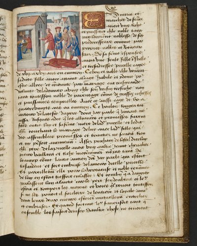Página de Cent Nouvelles Nouvelles, c.1461-62 de French School