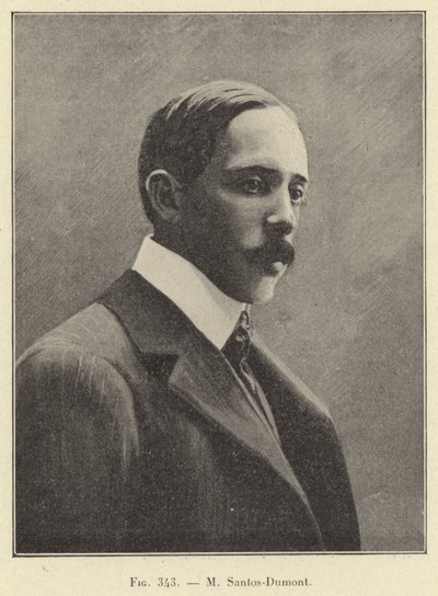 M Santos-Dumont (grabado) de French School