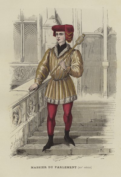 Portador de maza del Parlamento de París, siglo XIV de French School