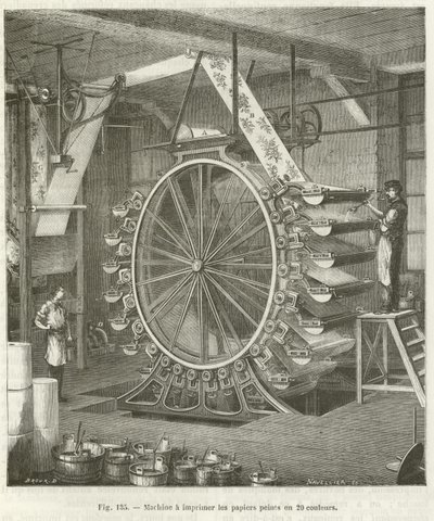 Máquina para la producción de papel tapiz de French School