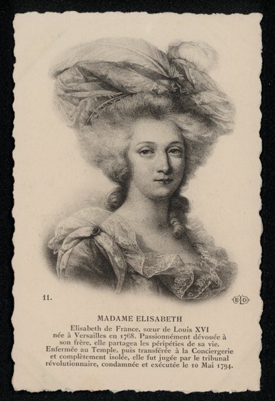 Madame Elisabeth, hermana del Rey Luis XVI de French School
