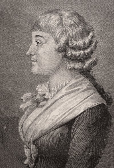 Madame Roland, grabado por Stephane Pannemaker (1847-1930) después de Rambert, de 