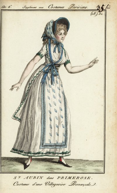 Madame de St. Aubin en traje de Primerose de French School
