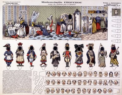 Mademoiselle Chouchou - Prueba de disfraces para carnaval: transformaciones. Siglo XIX de French School
