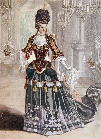 Mademoiselle Desmatins en el papel de Psique en la ópera de Lully, c.1703 de French School