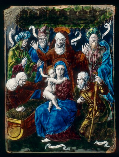 Madonna y Niño, Santos y Profetas, obra en mayólica del taller de Penicaud de French School