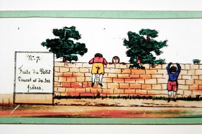 Imagen de linterna mágica ilustrando una escena del cuento de hadas, 