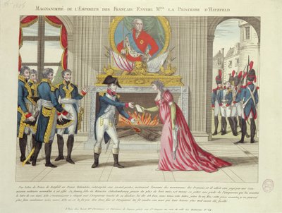 Magnanimidad del Emperador Napoleón hacia la Princesa de Hatzfeld, 1806 de French School