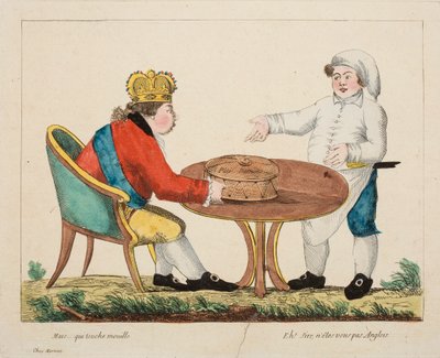 Pero... quien toca se moja, c.1803-4 (grabado en color) de French School