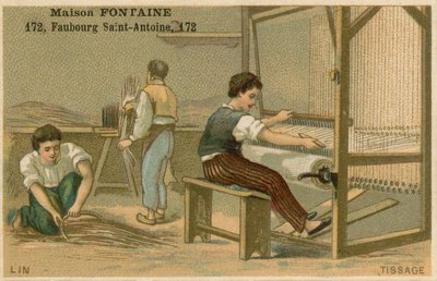 Tarjeta comercial de Maison Fontaine, tejido de French School