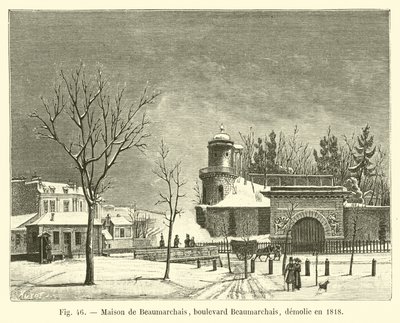 Casa de Beaumarchais, bulevar Beaumarchais, demolida en 1818 de French School