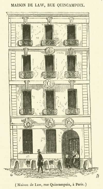 Casa de Law, calle Quincampoix, en París de French School