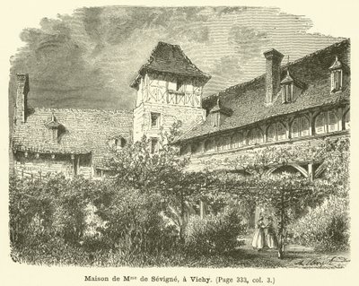 Casa de Madame de Sevigne, en Vichy (grabado) de French School