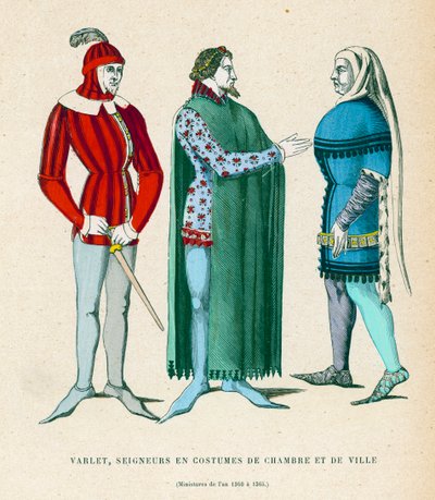 Trajes masculinos, 1360-1365 de French School