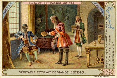 El hombre de la máscara de hierro, Reinado de Luis XIV, Tarjeta Liebig de French School