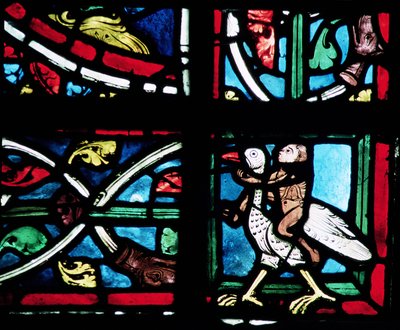 Hombre montando un pájaro, siglo XIII de French School
