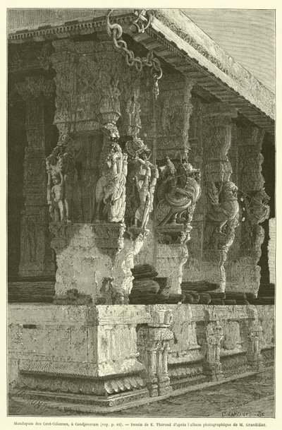 Mandapam de las Cien Columnas, en Condjeveram de French School