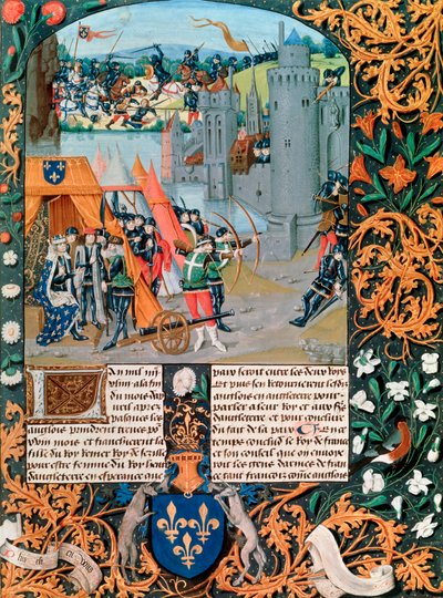 Manuscrito que representa una batalla de la Guerra de los Cien Años, siglo XIV de French School